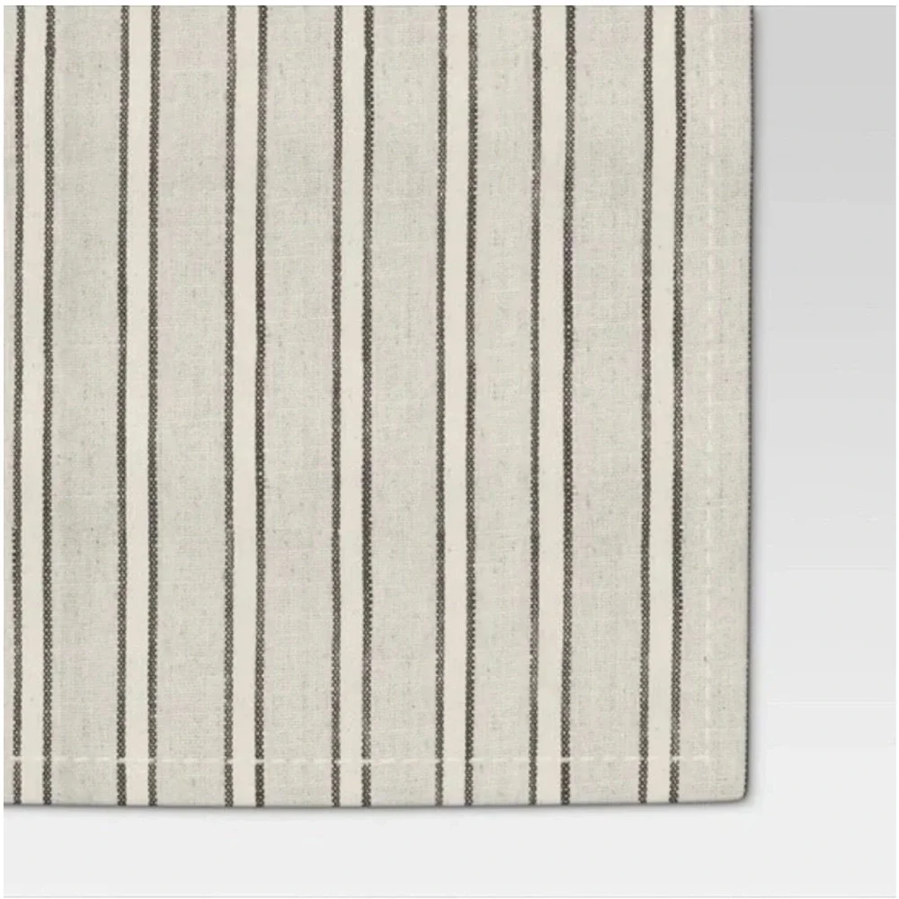 NWT Threshold Extended Length Linen & Cotton Striped Table Runner in Neutral
